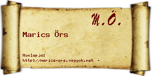 Marics Örs névjegykártya