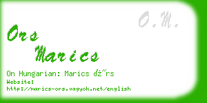 ors marics business card